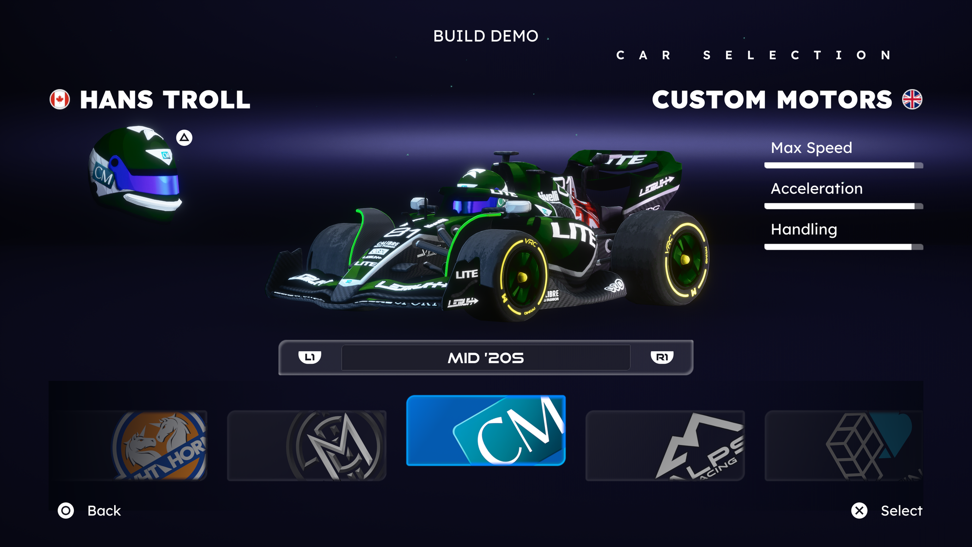 Giving the Formula Legends Demo a Test Drive
